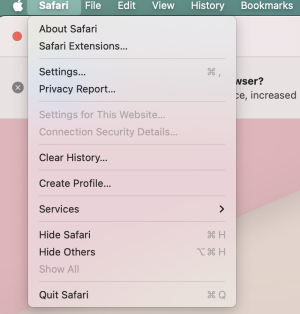 Screenshot of how to clear your cache on Safari for Mac. 