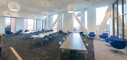 Photo of the inside of the Medical School Library. 