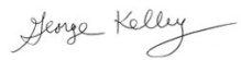 Scan of George Kelley's signature. 