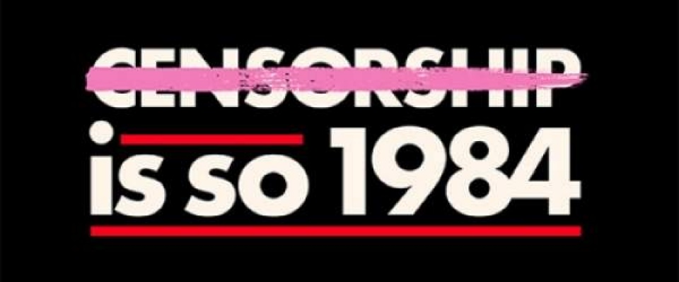 Censorship is so 1984 Banned Books Week Graphic. 