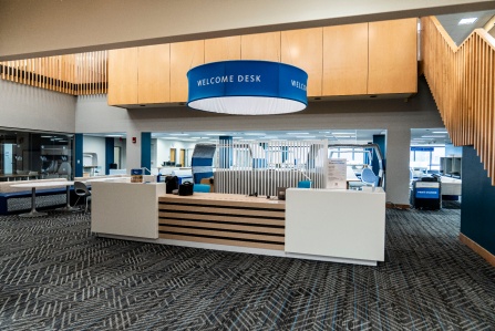 Silverman Library Welcome Desk. 