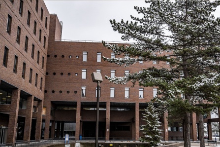Outside view of Lockwood Memorial Library. 