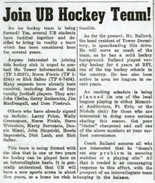 Join UB Hockey Team. 