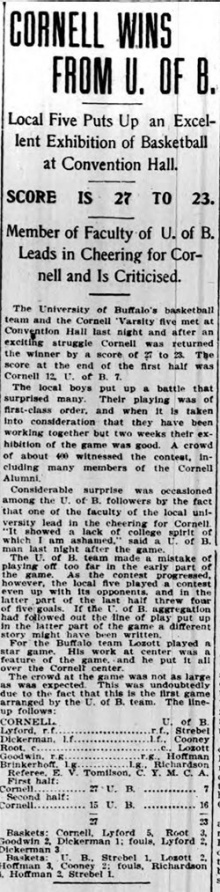 CORNELL WINS FROM U. OF B. 