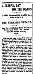 A GLEEFUL DAY FOR THE BISONS.