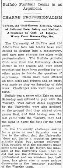 Buffalo Football Teams in an Argument. 