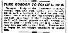 TURK GORDON TO COACH U. OF B. 