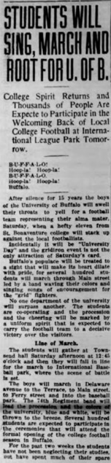 STUDENTS WILL SING, MARCH AND ROOT FOR U. OF B. 