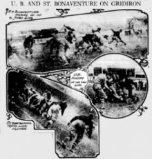 Varsity Gives to Attack of St. Bonaventure Team. 