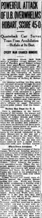 Powerful Attack of U.B. Overwhelms Hobart. 