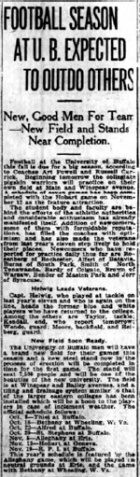 FOOTBALL SEASON AT U. B. IS EXPECTED TO OUTDO OTHERS. 