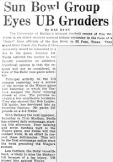 Sun Bowl Group Eyes UB Gridders. 