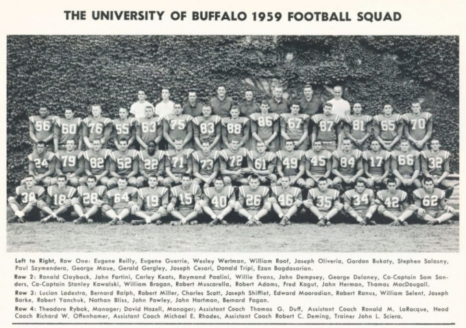 1959 Buffalo Bulls Football team photo. 