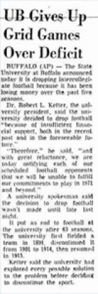 UB Gives Up Grid Games Over Deficit. 