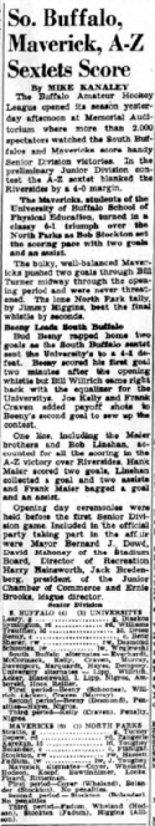 So. Buffalo, Maverick, A-Z Sextets Score. 