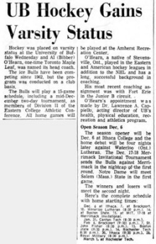 UB Hockey Gains Varsity Status. 