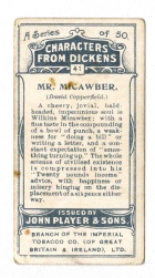 Back of David Copperfield Player's Cigarettes card. 