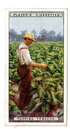 Topping Tobacco Player's Cigarettes card. 