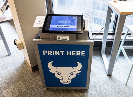 Photo of a printer that active faculty, staff and students can print from. 