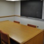 Photo of the Abbott Library second floor mezzanine group study rooms. 