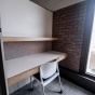 Picture of the Lockwood Library 4th floor open study carrels. 
