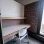 Picture of Lockwood Library 5th floor open study carrels. 