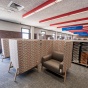 Picture of Lockwood Library 5th floor comfortable seating options. 