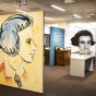 Photo of the Syvlia Beach Ulysses exhibition in Special Collections. 