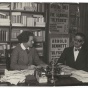 Sylvia Beach and James Joyce in Shakespeare and Company, ca. 1926. From the UB James Joyce Collection. 