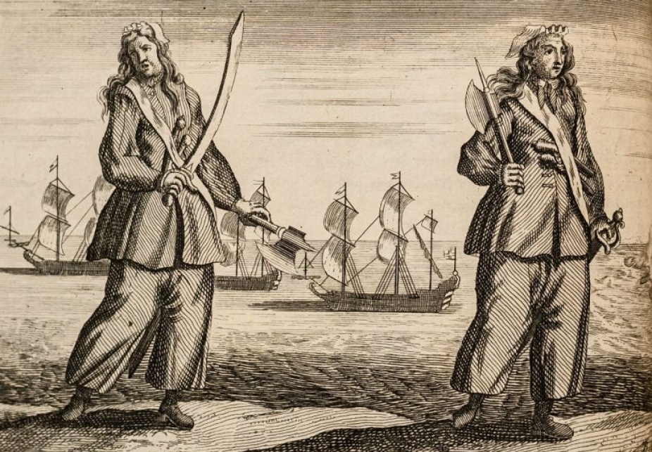 Illustration of Mary Read and Anne Bonny. 