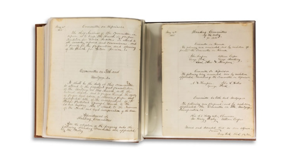St. Philip’s Episcopal Church record book. 