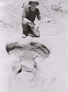 Nolan Mattison at an excavation site in Paganico, Italy, 2022. 