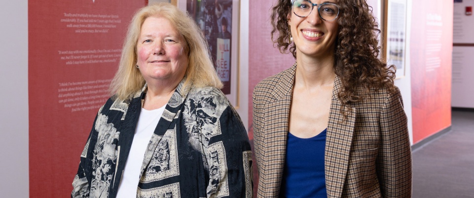 Dr. Penelope D. Ploughman and University Archivist Hope Dunbar. 