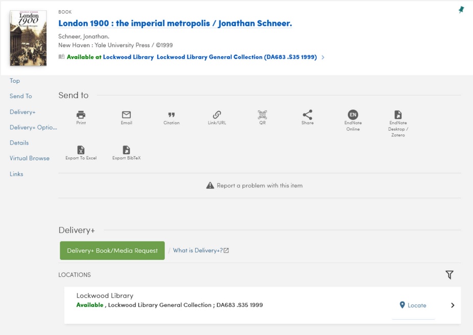 Screenshot of the hold request button under Delivery+ materials.