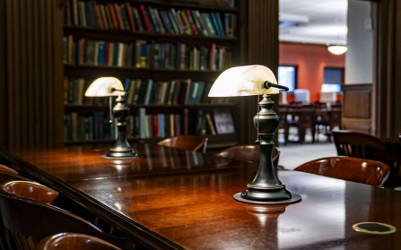 new lamps in the austin flint main reading room. 