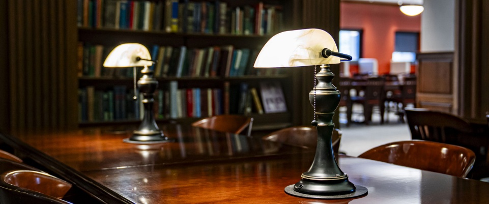 new lamps in the austin flint main reading room. 