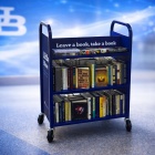 Little Blue Book Cart. 